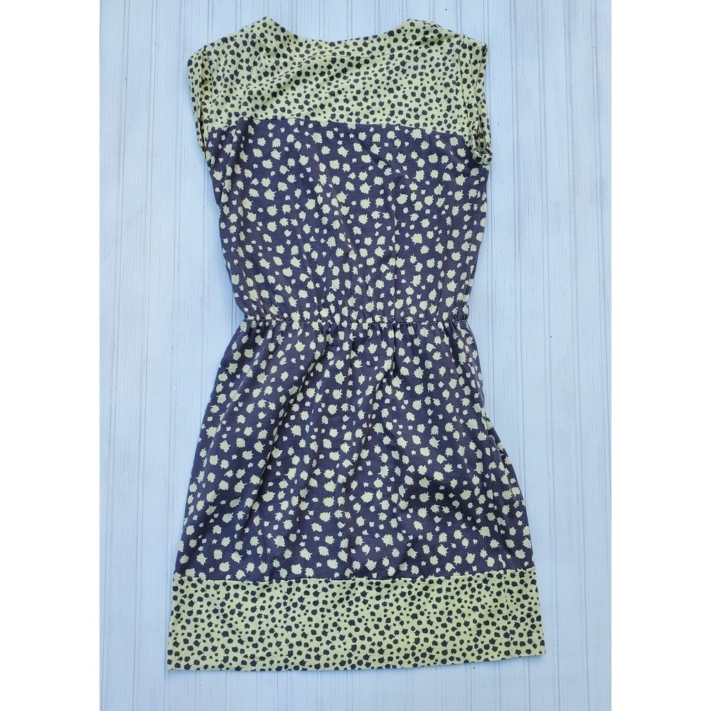 Boden Sheath Dress US4 Yellow Brown Purple Floral Spotted Boho Pockets‎ Romantic - Picture 7 of 7